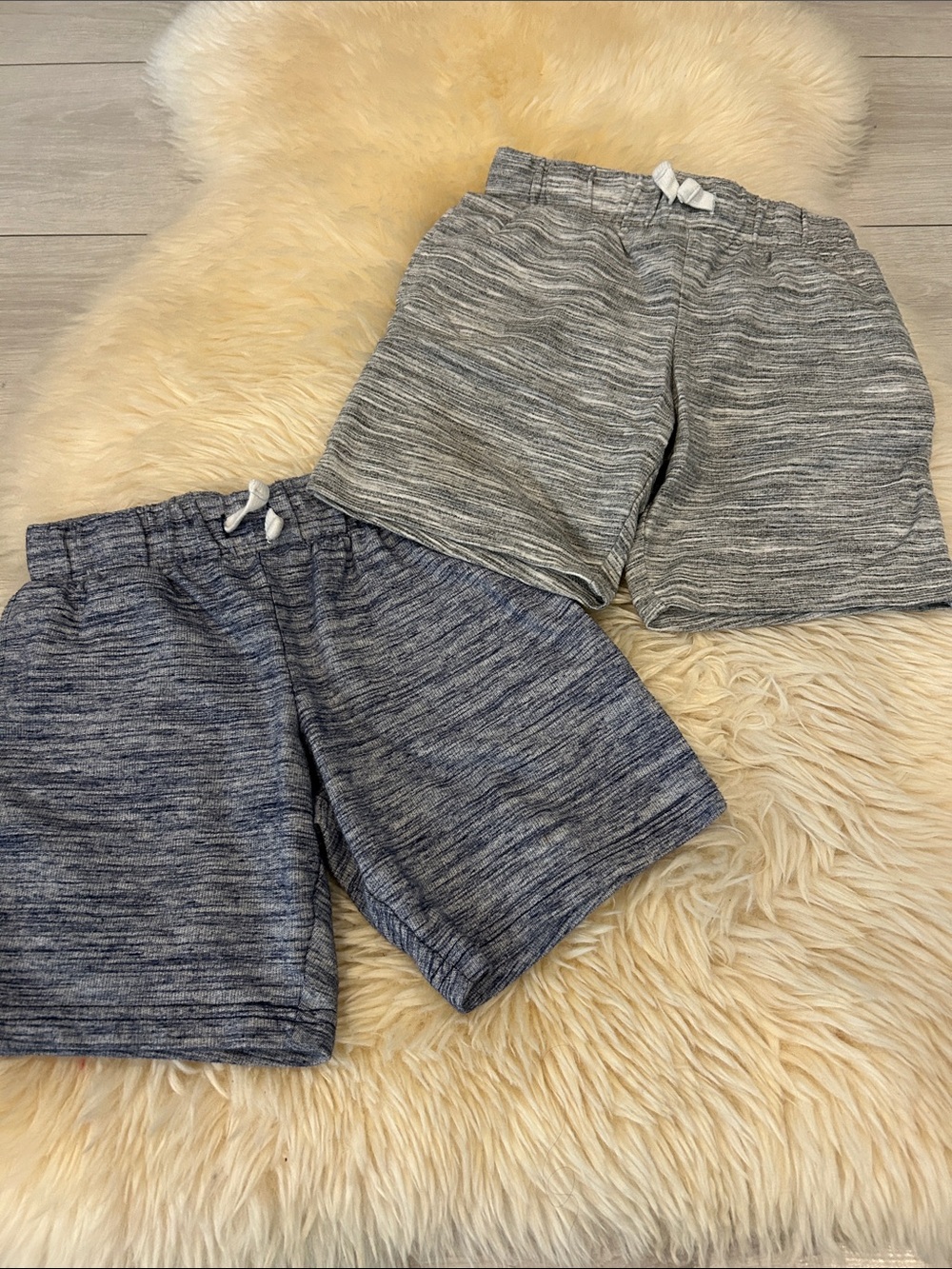 The Children's Place Heather Gray & Heather Navy Knit Drawstring Shorts